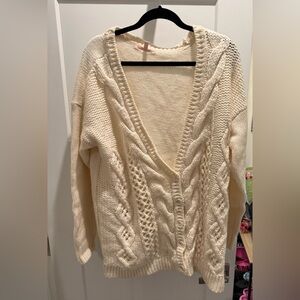 Victoria's Secret Cream Cable Knit Cardigan